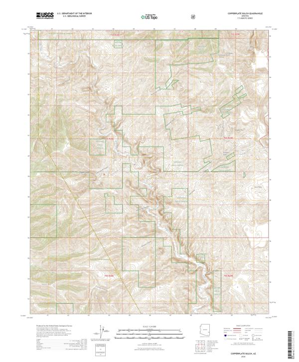 Copperplate Gulch topographic map thumbnail