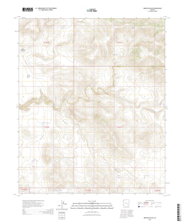 Bronco Gulch topographic map thumbnail