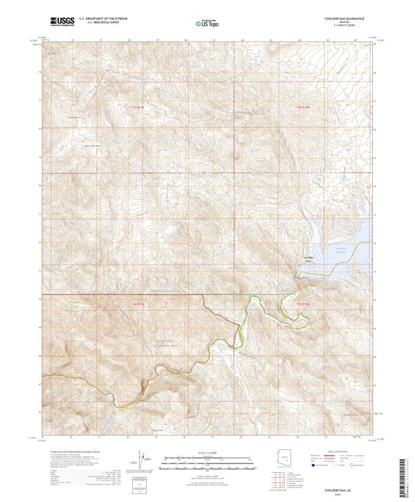 Coolidge Dam topographic map thumbnail