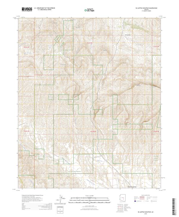 El Capitan Mountain topographic map thumbnail