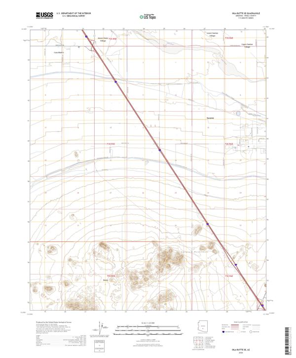 Gila Butte SE topographic map thumbnail