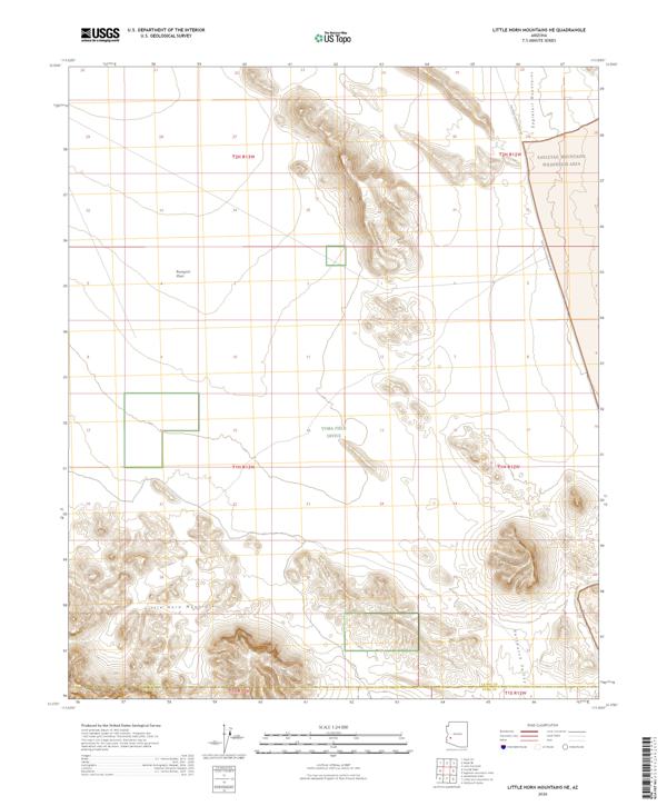 Little Horn Mountains NE topographic map thumbnail