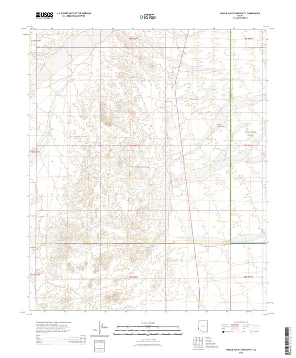 Middle Mountains North topographic map thumbnail