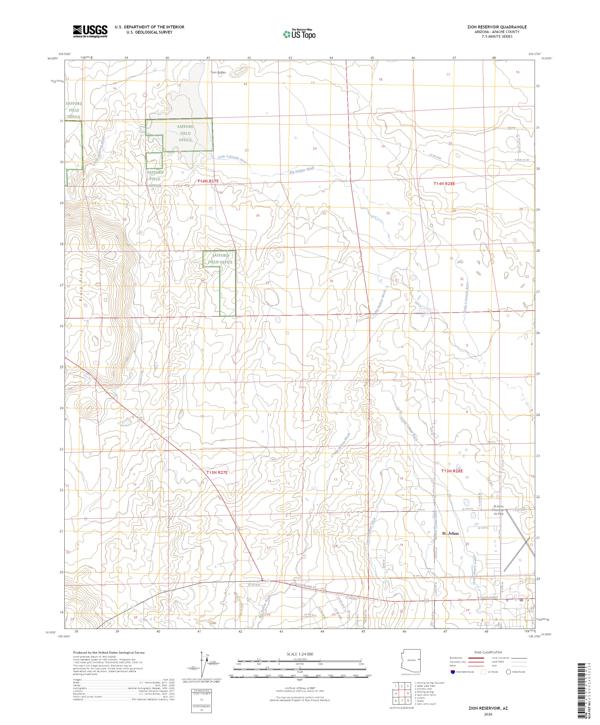 Zion Reservoir topographic map thumbnail