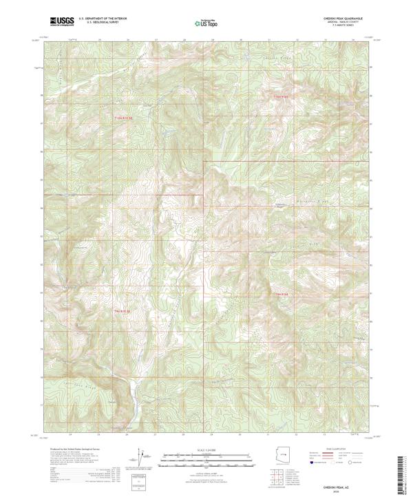 Chediski Peak topographic map thumbnail