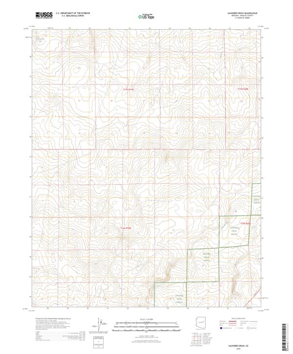 Saunders Draw topographic map thumbnail