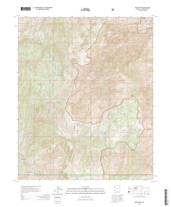Crown King topographic map thumbnail