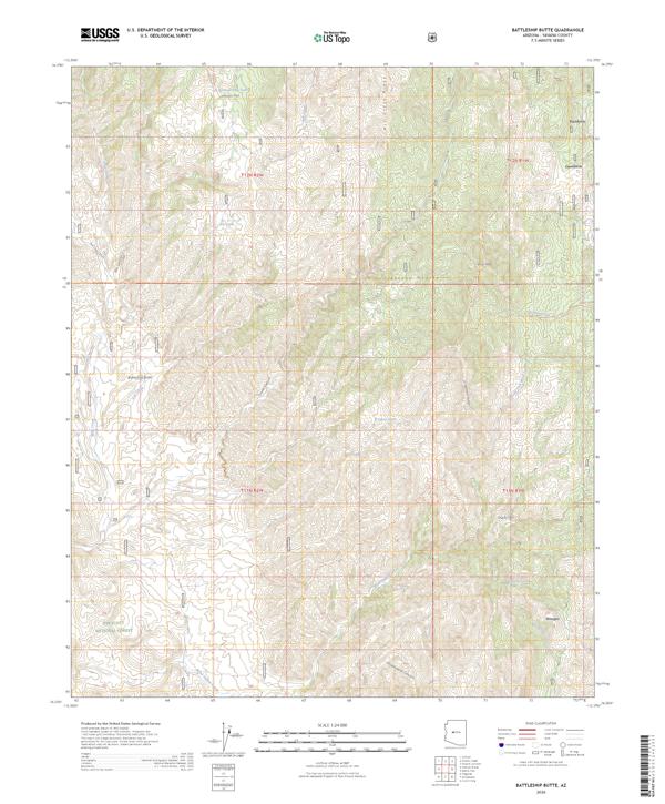 Battleship Butte topographic map thumbnail