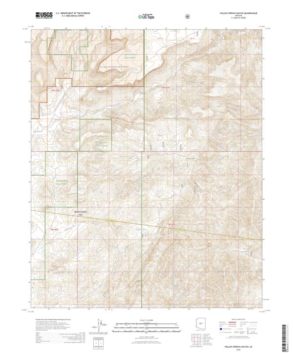 Willow Spring Canyon topographic map thumbnail