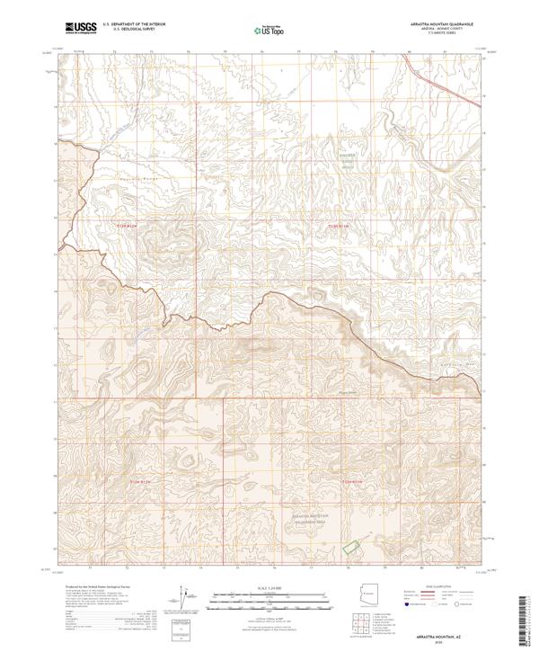 Arrastra Mountain topographic map thumbnail