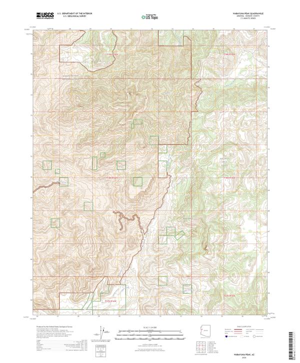 Wabayuma Peak topographic map thumbnail