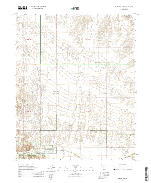 Castaneda Hills SW topographic map thumbnail