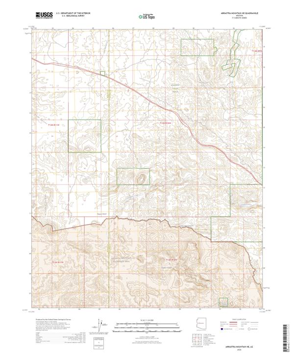 Arrastra Mountain NE topographic map thumbnail