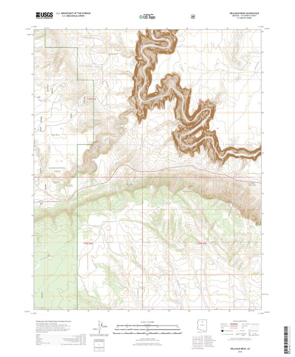 Hellhole Bend topographic map thumbnail