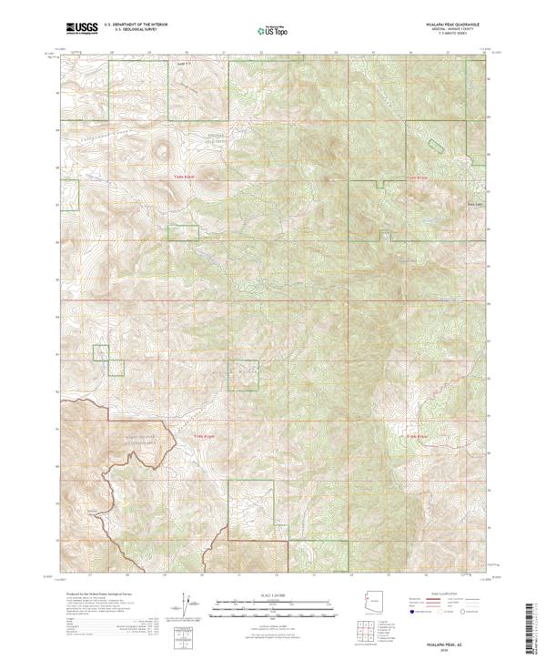 Hualapai Peak topographic map thumbnail