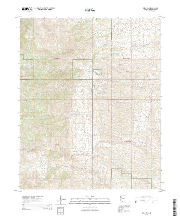 Dean Peak topographic map thumbnail