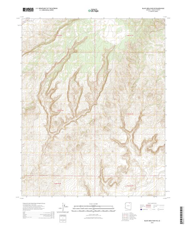 Black Mesa Wash NE topographic map thumbnail