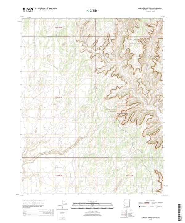 Bubbling Spring Canyon topographic map thumbnail