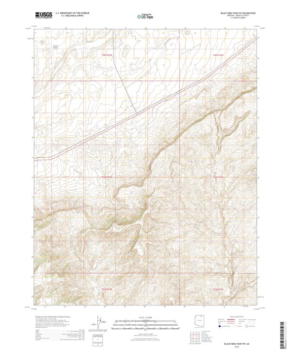 Black Mesa Wash NW topographic map thumbnail