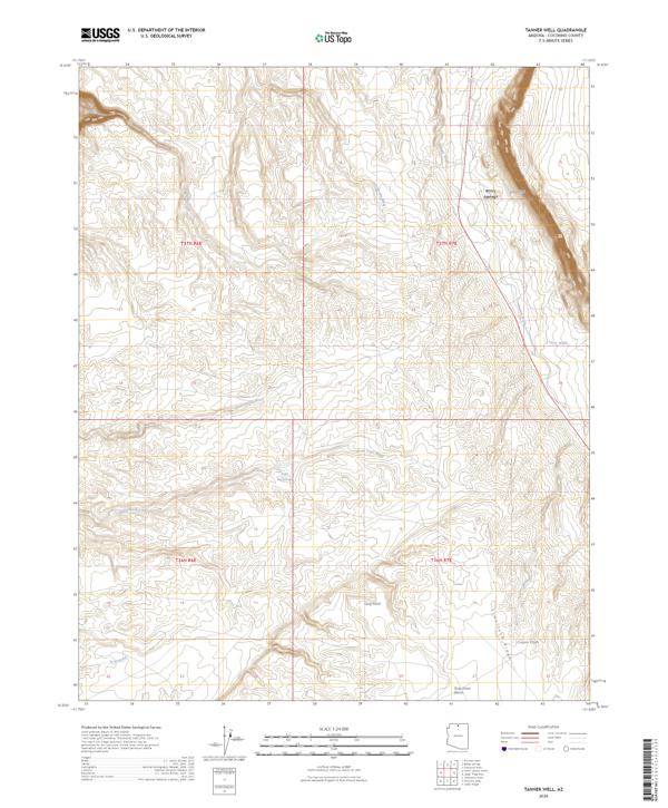Tanner Well topographic map thumbnail
