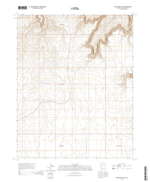 Driftwood Canyon topographic map thumbnail