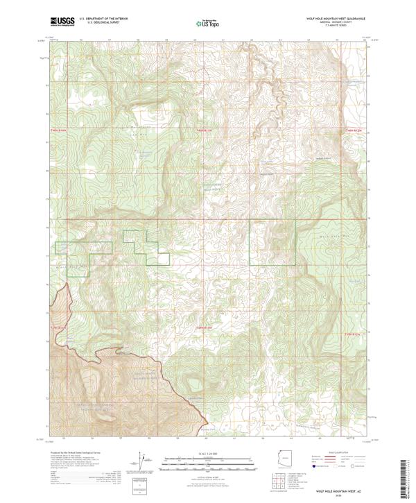 Wolf Hole Mountain West topographic map thumbnail