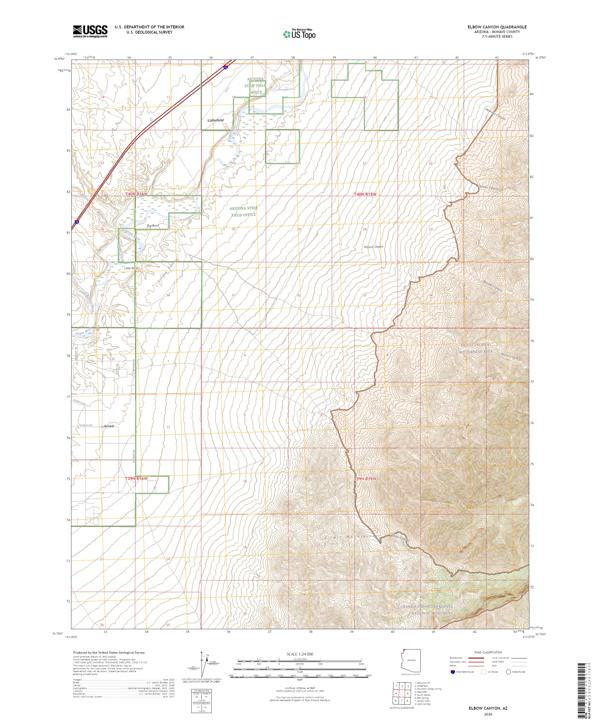 Elbow Canyon topographic map thumbnail