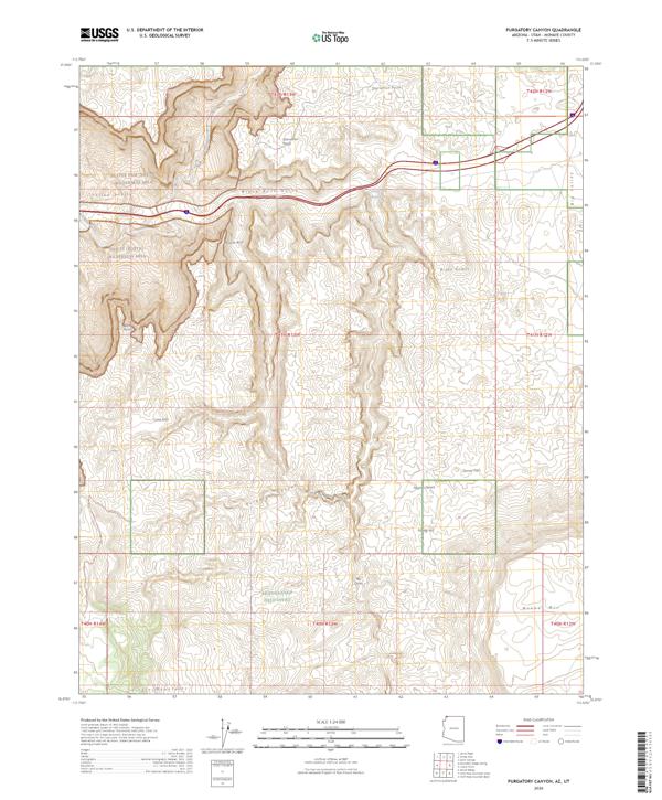 Purgatory Canyon topographic map thumbnail