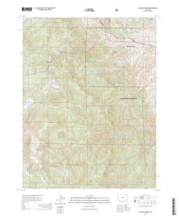 Manitou Springs topographic map thumbnail