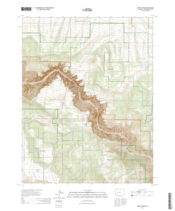 Grizzly Ridge topographic map thumbnail