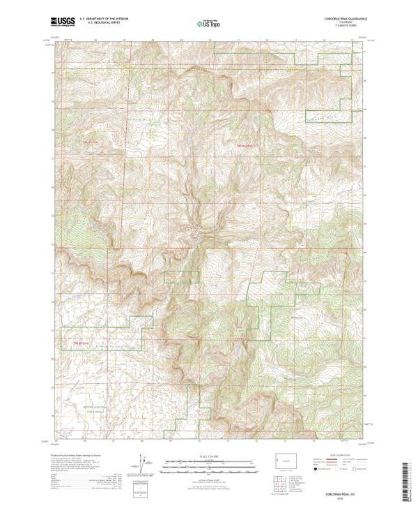 Corcoran Peak topographic map thumbnail
