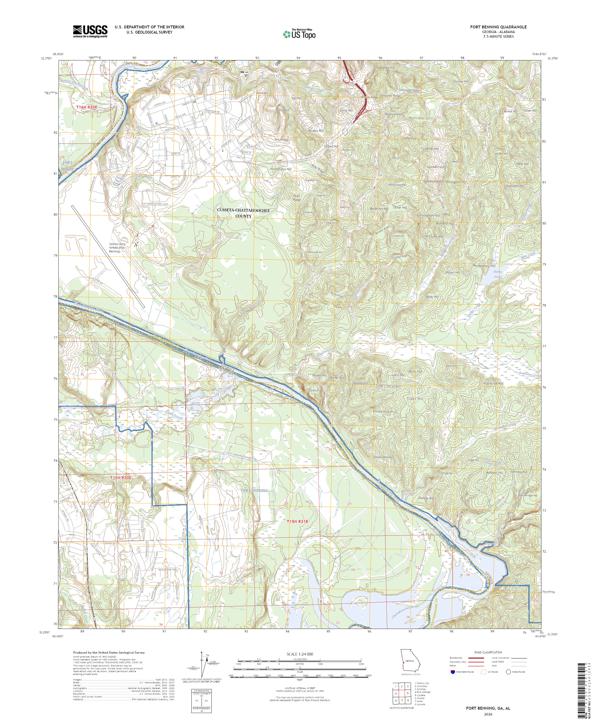 Fort Benning topographic map thumbnail