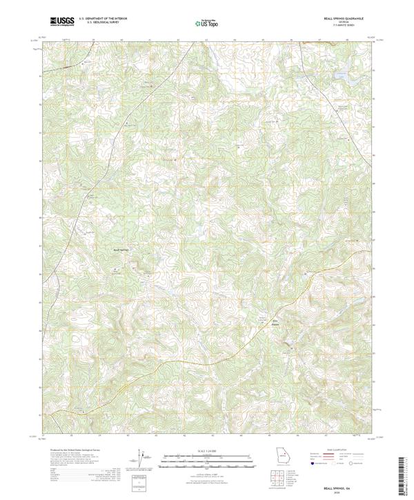 Beall Springs topographic map thumbnail