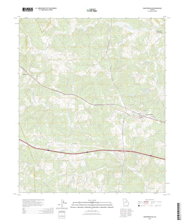 Crawfordville topographic map thumbnail