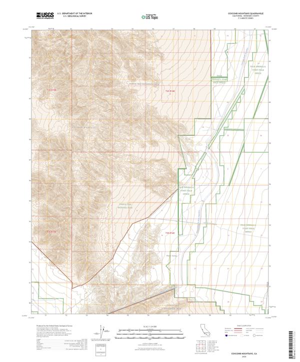 Coxcomb Mountains 2026 topographic map thumbnail