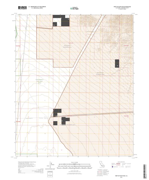 West of Palen Pass 2026 topographic map thumbnail