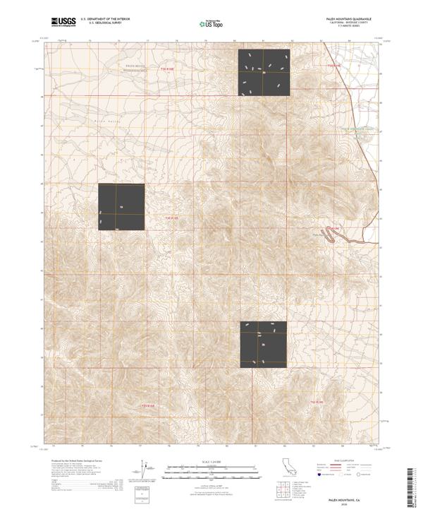 Palen Mountains 2026 topographic map thumbnail
