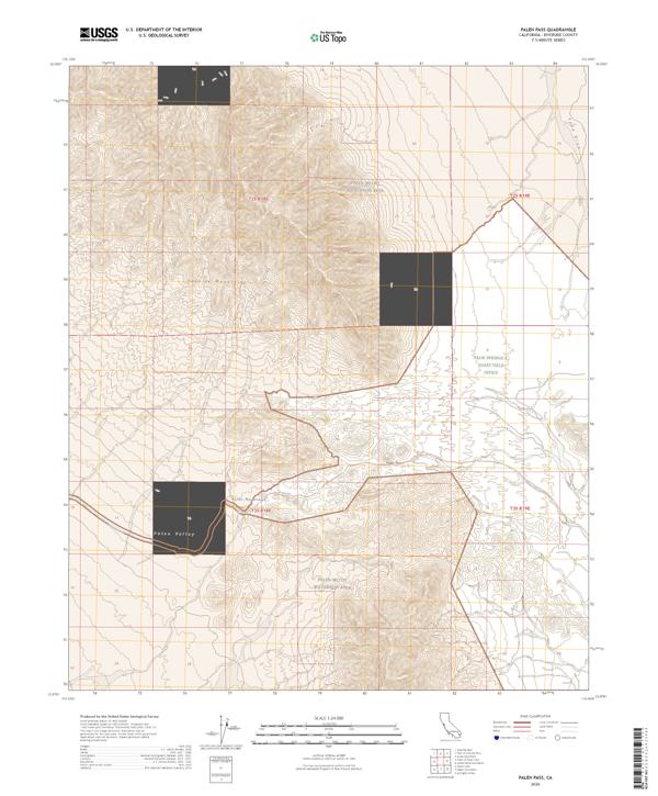 Palen Pass topographic map thumbnail