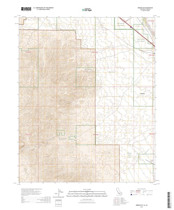 Needles SW 2026 topographic map thumbnail